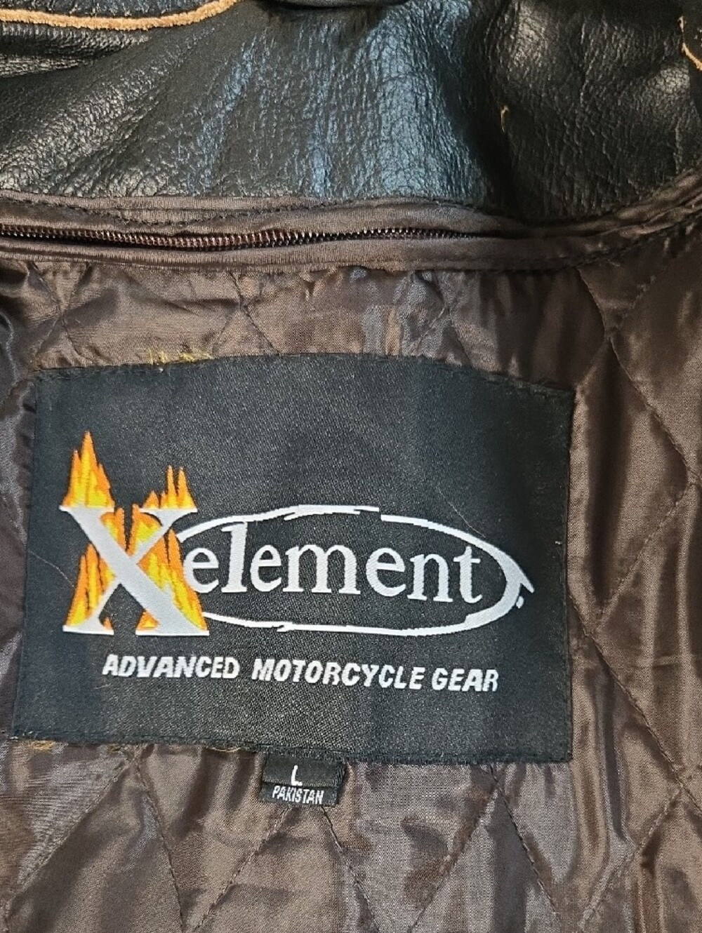 Element DK Brown/Black Leather Jacket with Cream Stripes - Picture 7 of 12